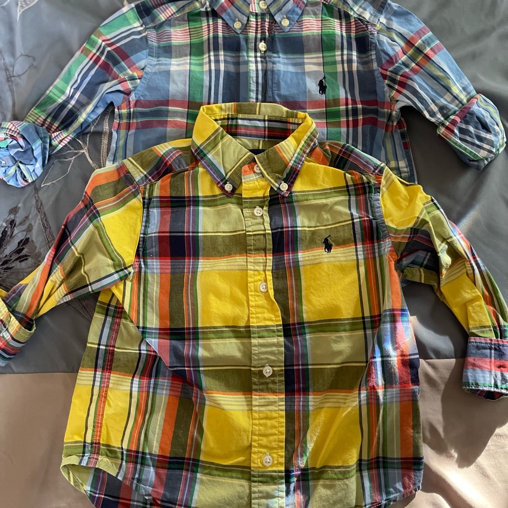 2 x Ralph Lauren 2T button down special occasion dress shirts